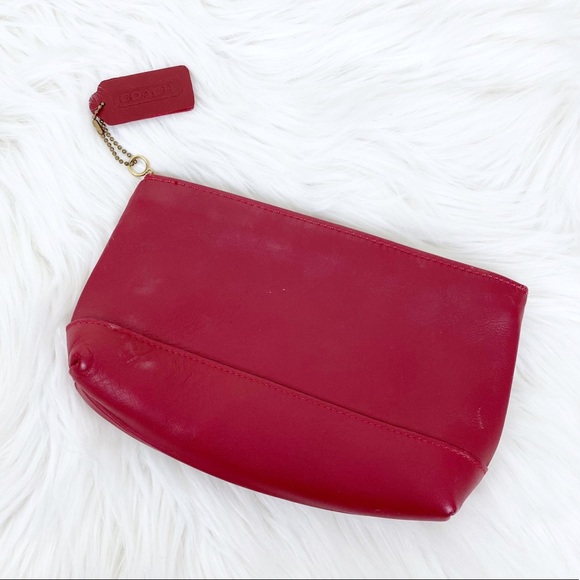 Vintage Coach Red Leather Pouch